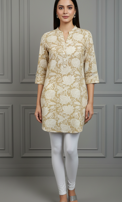 Honeydew Floral Tunic Short Top