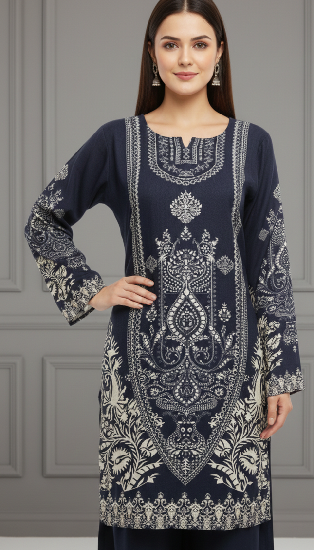 Black Digital Print Co-Ord Set for Women