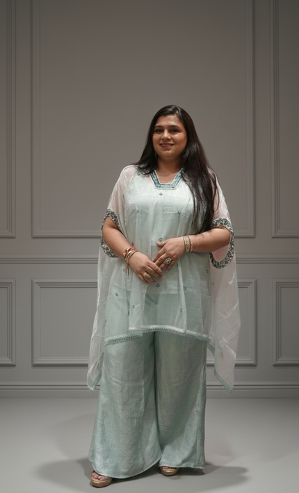 Tissue & Twill Net Indo-Western Co-Ord Set