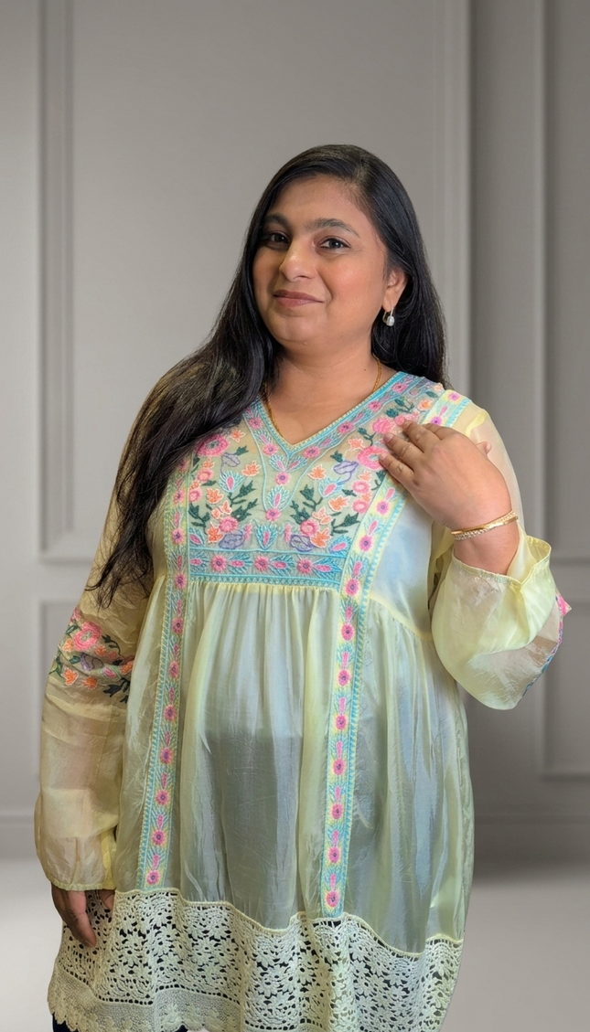 The Sunkissed Flora Organza Kurti