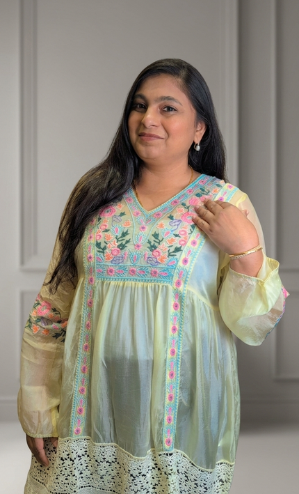The Sunkissed Flora Organza Kurti