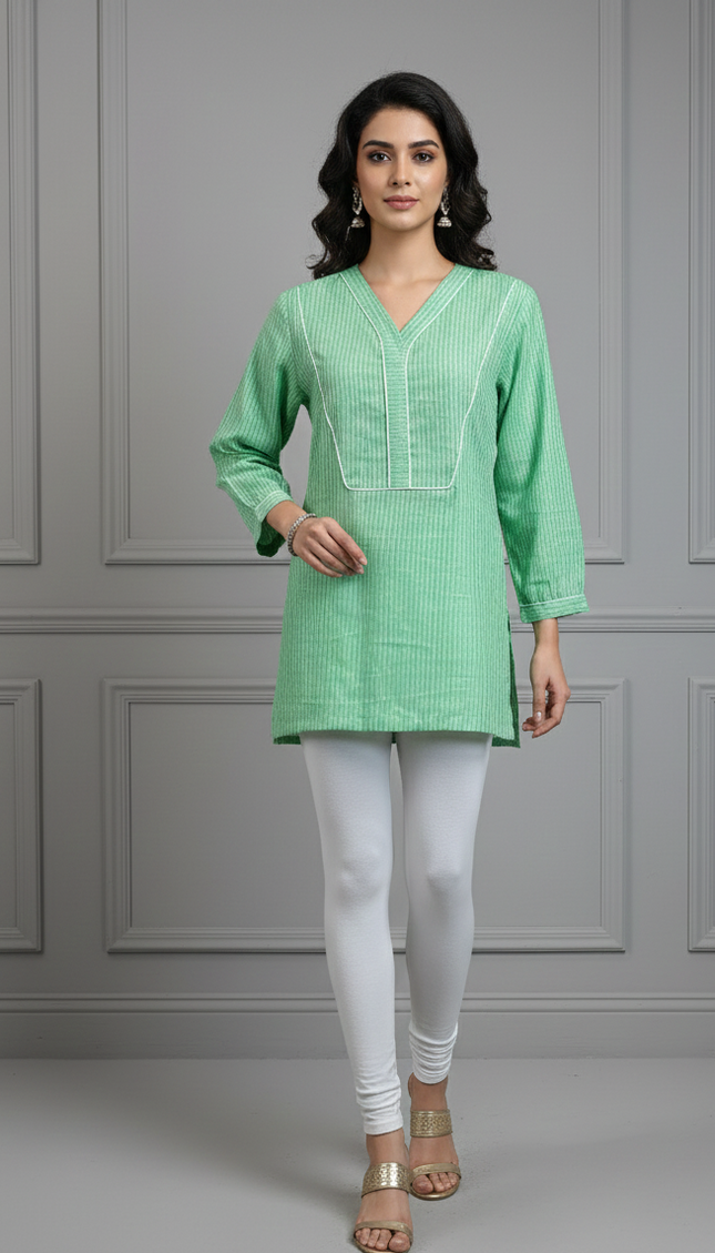 Mint Meadow Short Cotton Top – Fresh, Free-Spirited & Everyday Ready