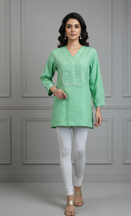 Mint Meadow Short Cotton Top – Fresh, Free-Spirited & Everyday Ready