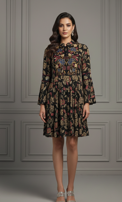 Wildflower Black Frock