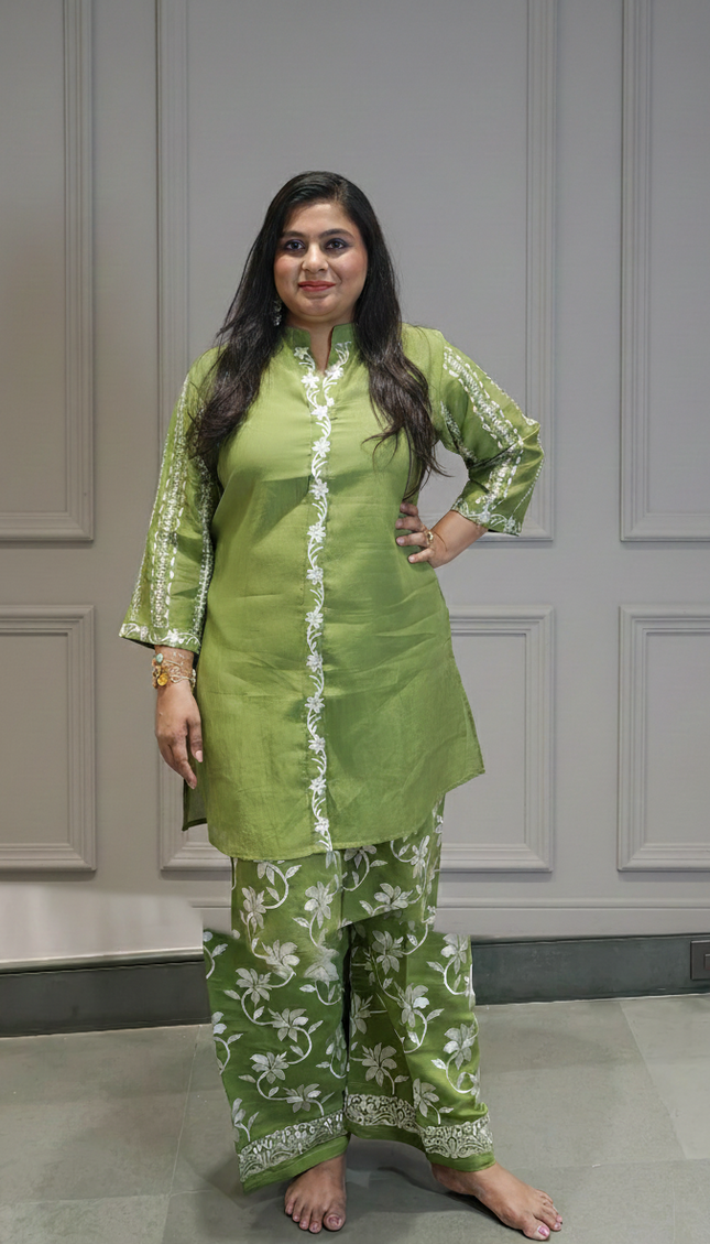 Botanic Elegance Embroidered Co-ord Set