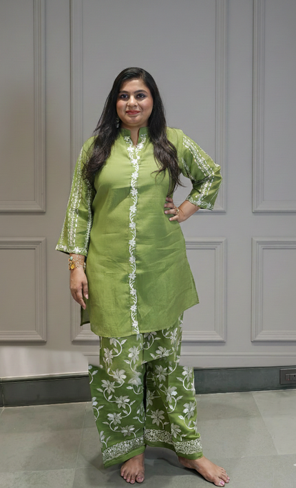 Botanic Elegance Embroidered Co-ord Set