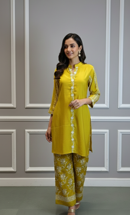 Marigold Charm Embroidered Co-ord Set