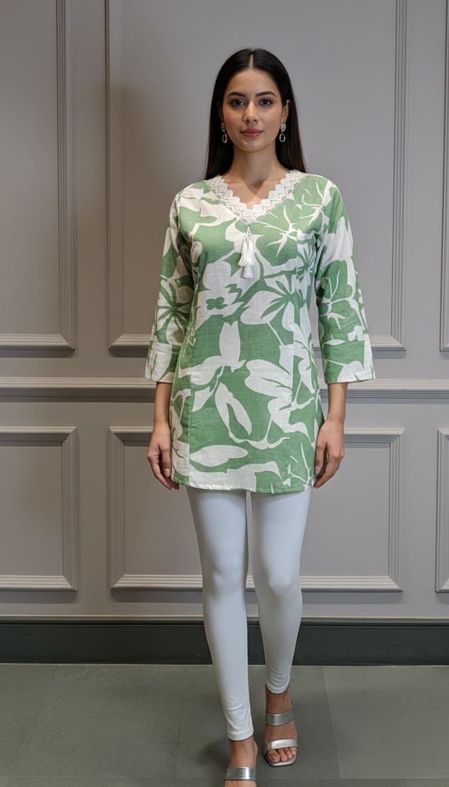 Mint Melody Lace Short Top