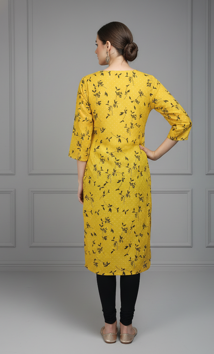 Sunshine Bloom Cotton Kurti – Bright, Breezy & Full of Joy