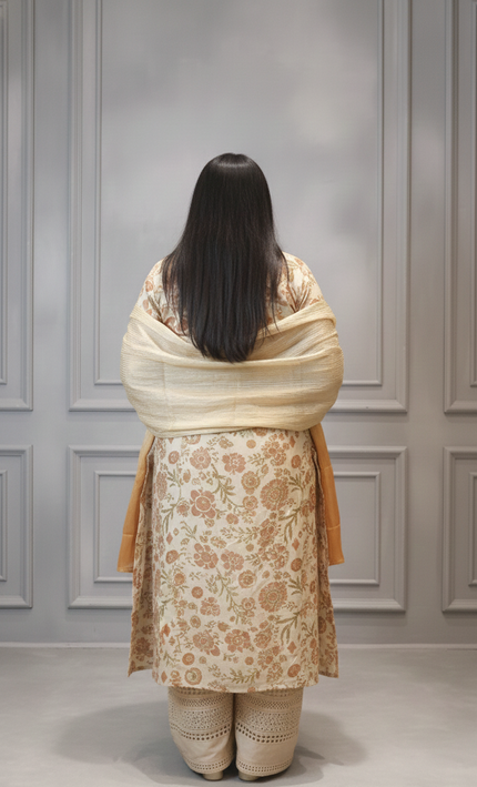 Elegant Cream Punjabi Suit – Classic Ethnic Wear for Women