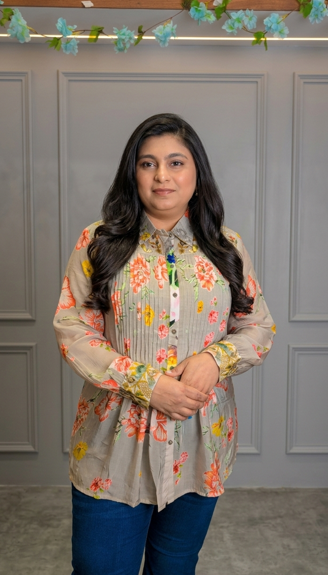 The Violet Petal Linen-Blend Shirt