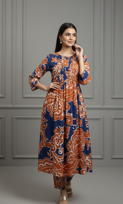 Vibrant Harmony Printed Cotton Kurta Set