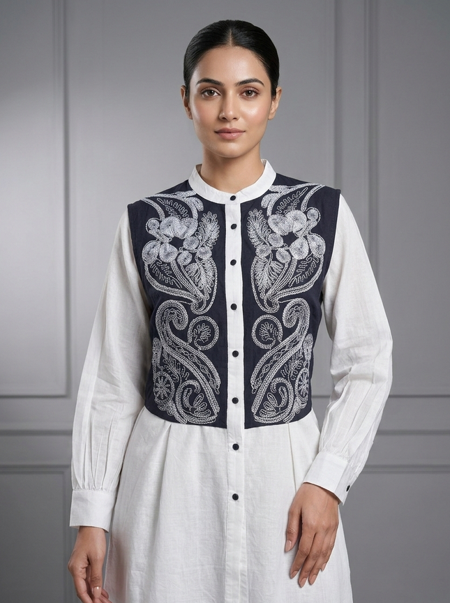 The Onyx & Ivory Embroidered Kurti