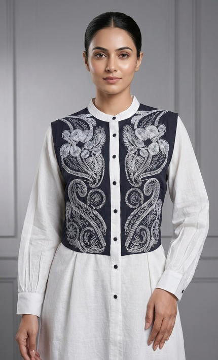 The Onyx & Ivory Embroidered Kurti