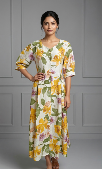 Golden Bloom Dress