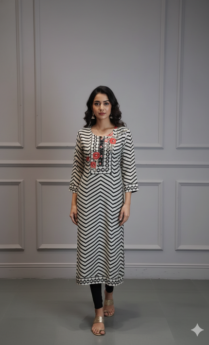 Urban Stripes Crepe Kurti