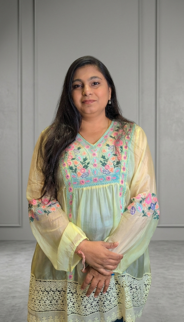 The Sunkissed Flora Organza Kurti