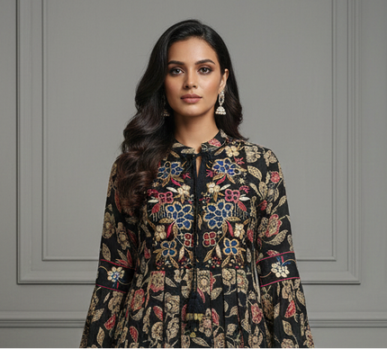 Wildflower Black Frock