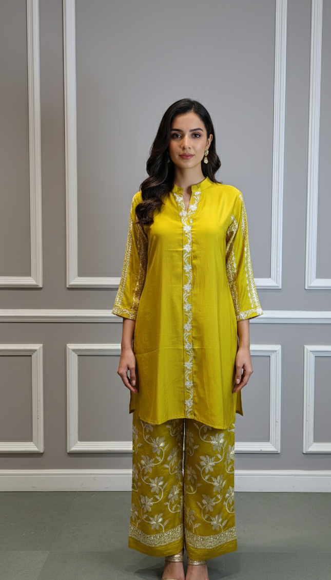 Marigold Charm Embroidered Co-ord Set