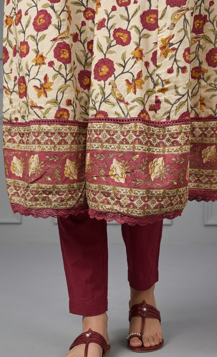 floral printed Anarkali Punjabi Suit for women
