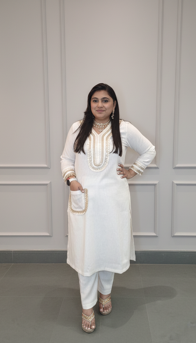 White Mirage Kurta Set