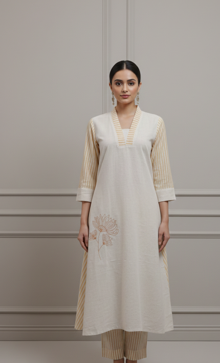 Yellow & Cream Co-Ord Set for Women