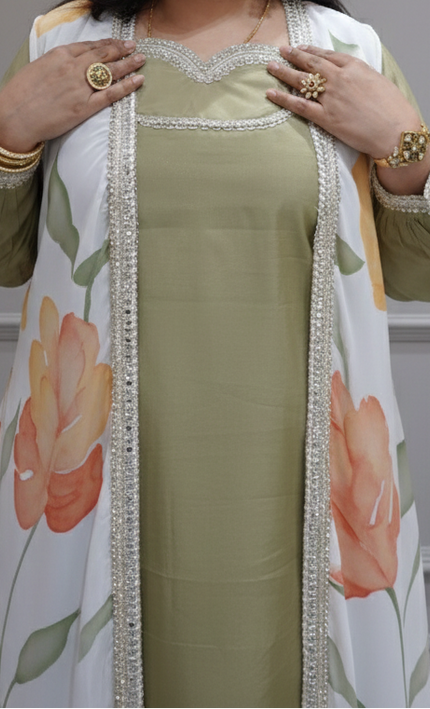 Floral Fusion Indo-Western Co-ord Set