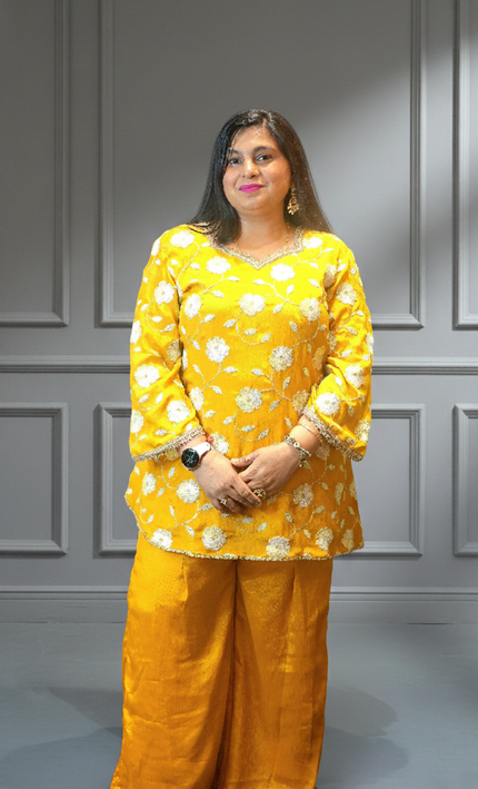 Yellow Embroidered Kurta Pant Set | Elegant Festive & Casual Wear