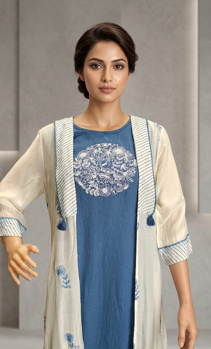Blue Layered Cotton Dress