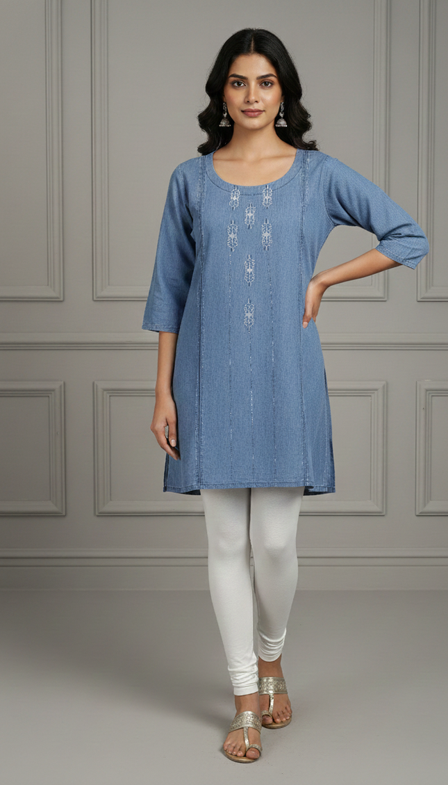 Classic Indigo Denim Short Top