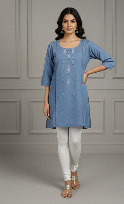 Classic Indigo Denim Short Top