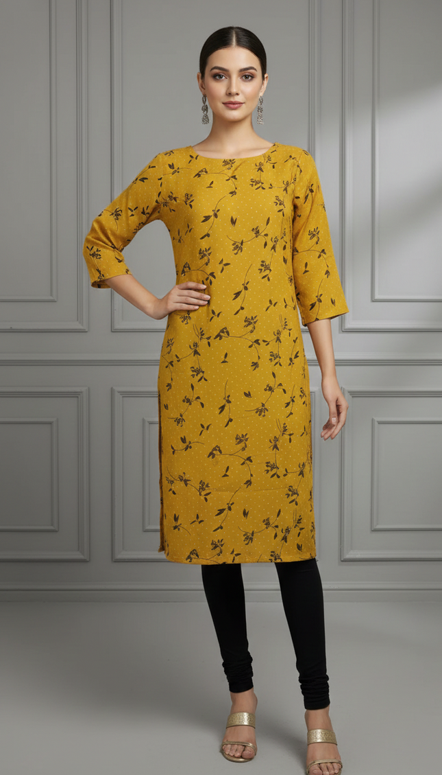 Sunshine Bloom Cotton Kurti – Bright, Breezy & Full of Joy