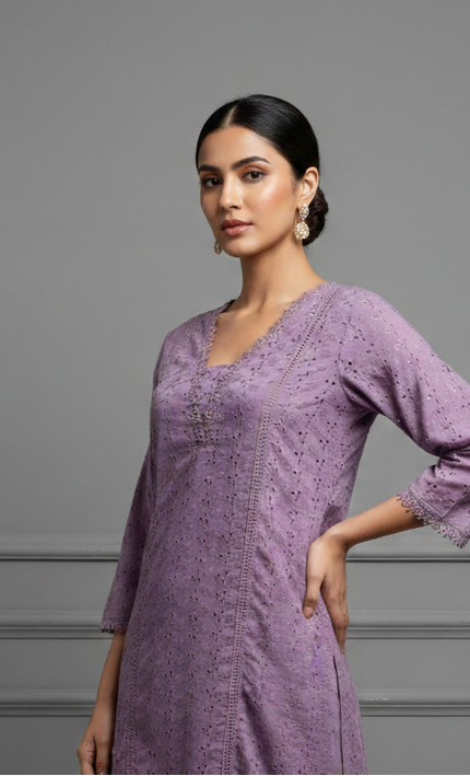 Angeer Cutwork Embroidered Co-Ord Set for Women