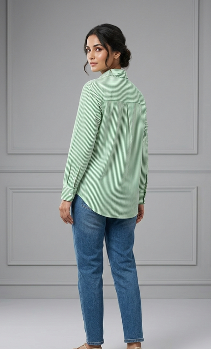 The Mira Contrast Kurti (Green)