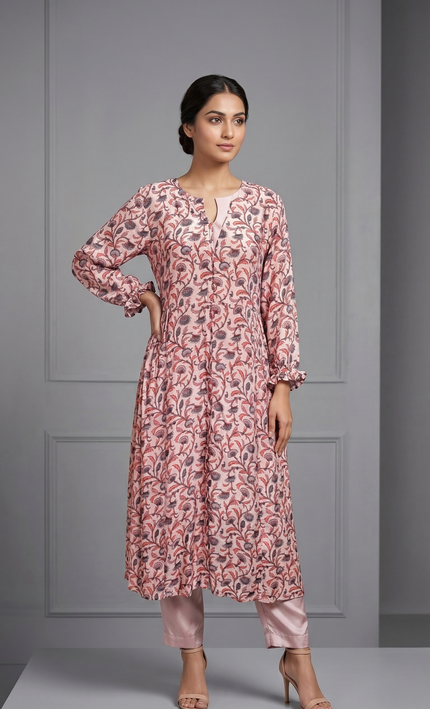 Floral Rosevine Printed Kurti Set
