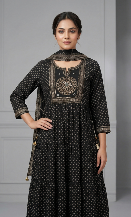 Black Anarkali Punjabi Suit for women