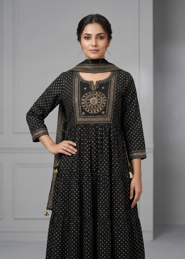 Midnight Royale Black Punjabi Suit Set