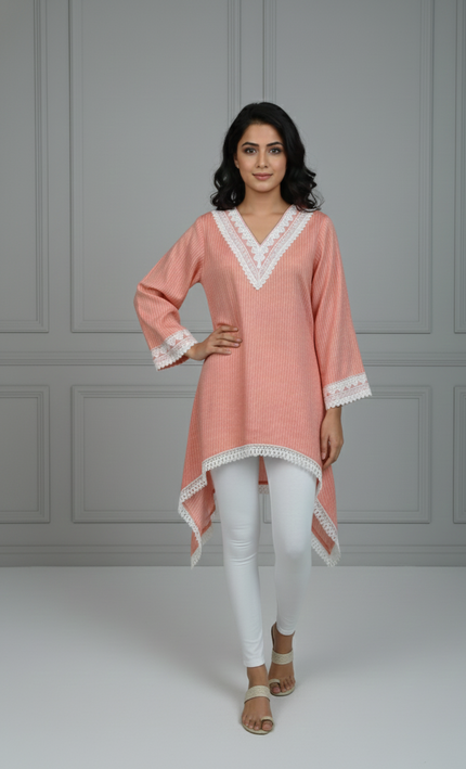 Red Stripe Short Top for Women