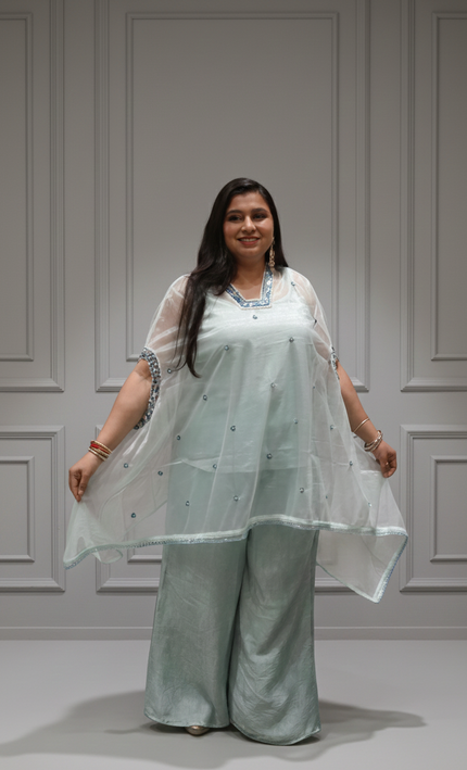 Tissue & Twill Net Indo-Western Co-Ord Set