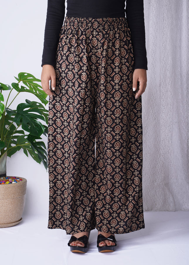 Chic Brown Printed Palazzo Pants