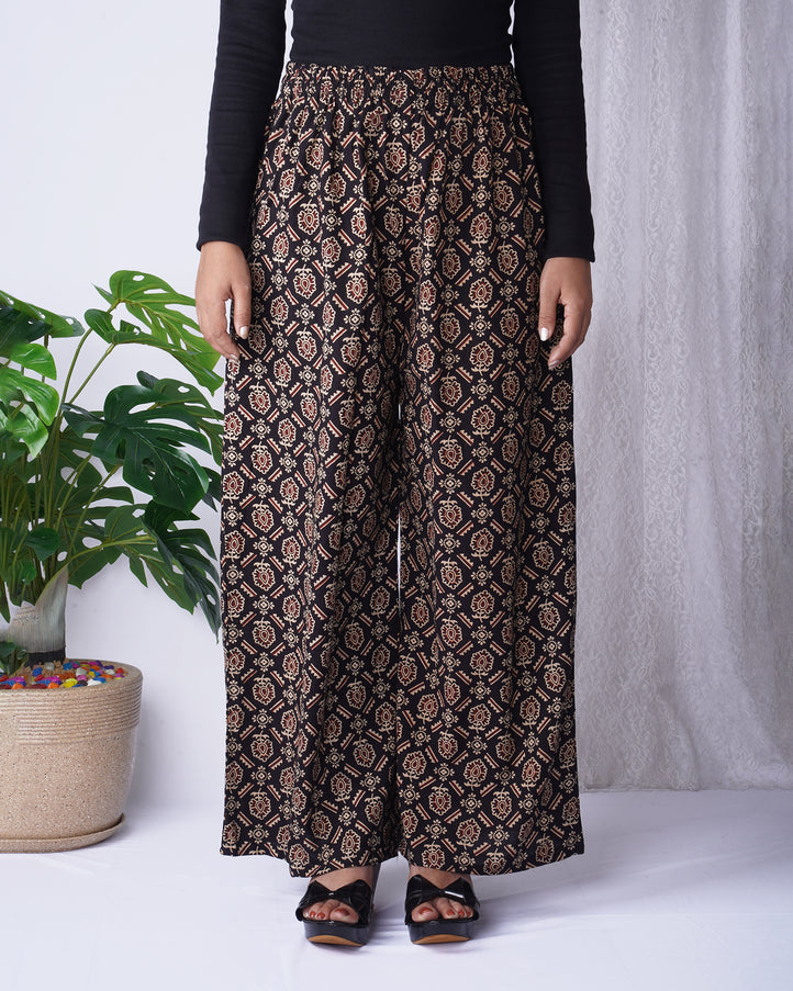 Multi Colour Block Printed Palazzo For Women