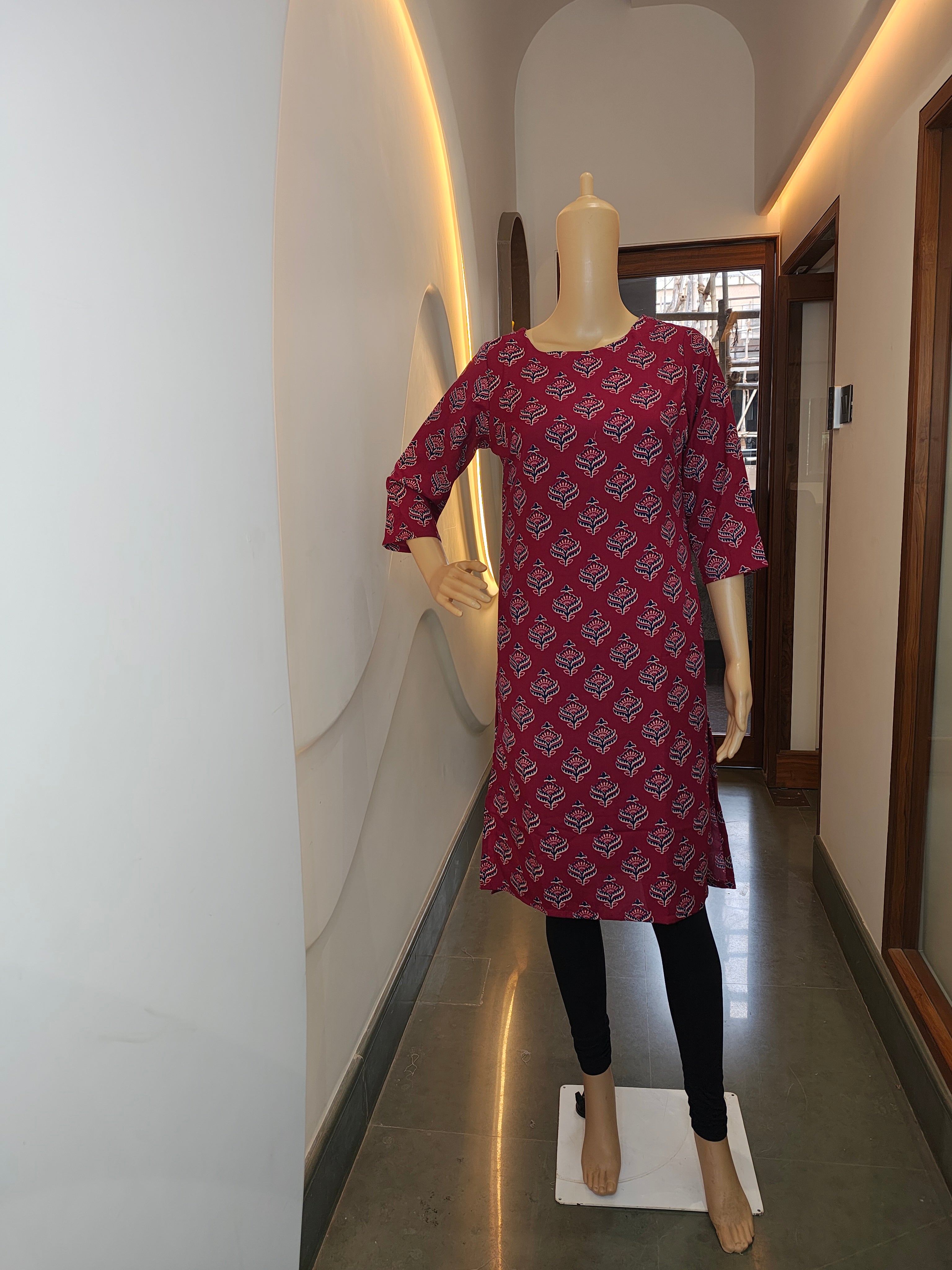 Maroon Melody Handblock Kurti – Bold, Rooted & Beautifully You