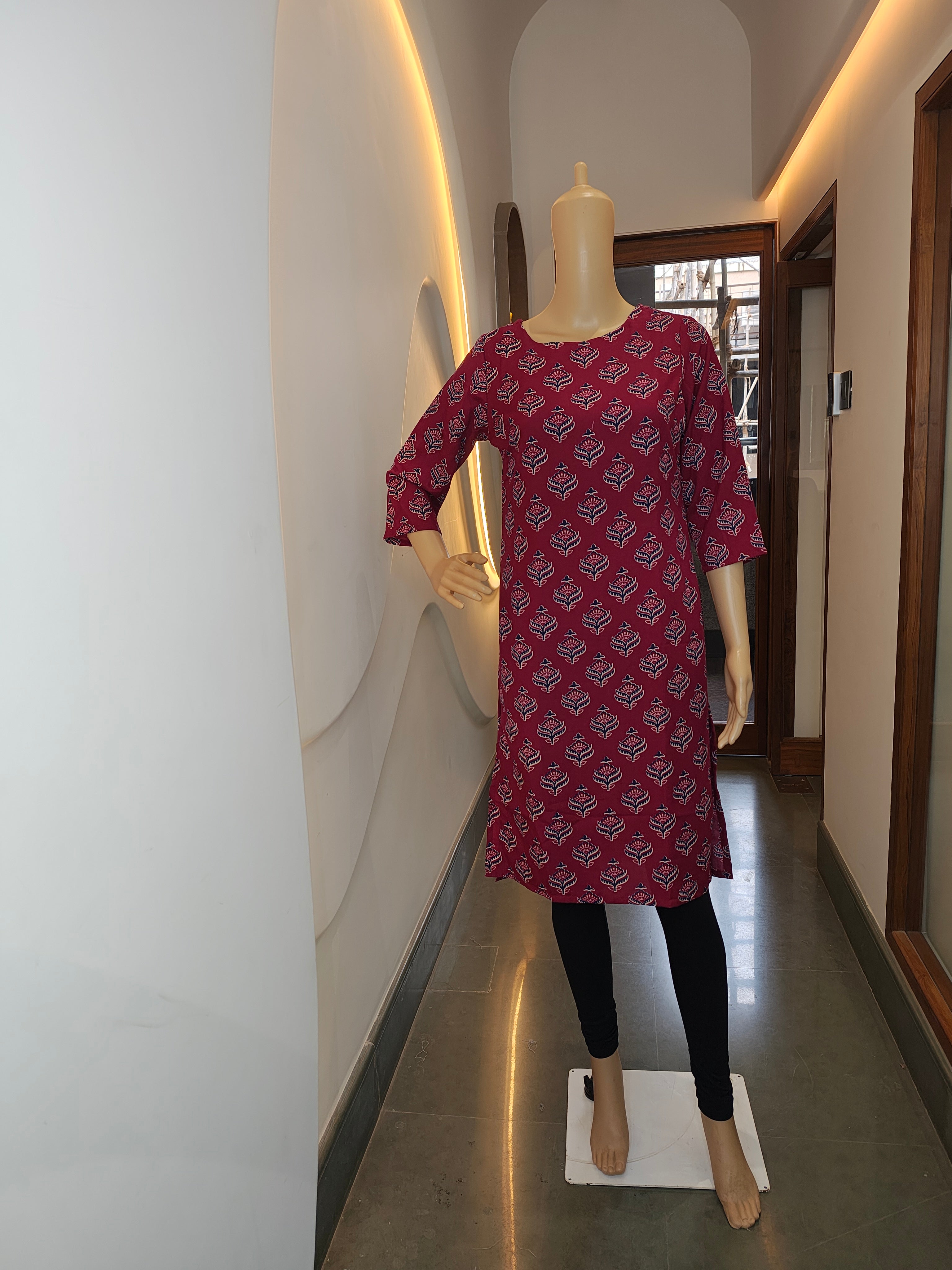 Maroon Melody Handblock Kurti – Bold, Rooted & Beautifully You