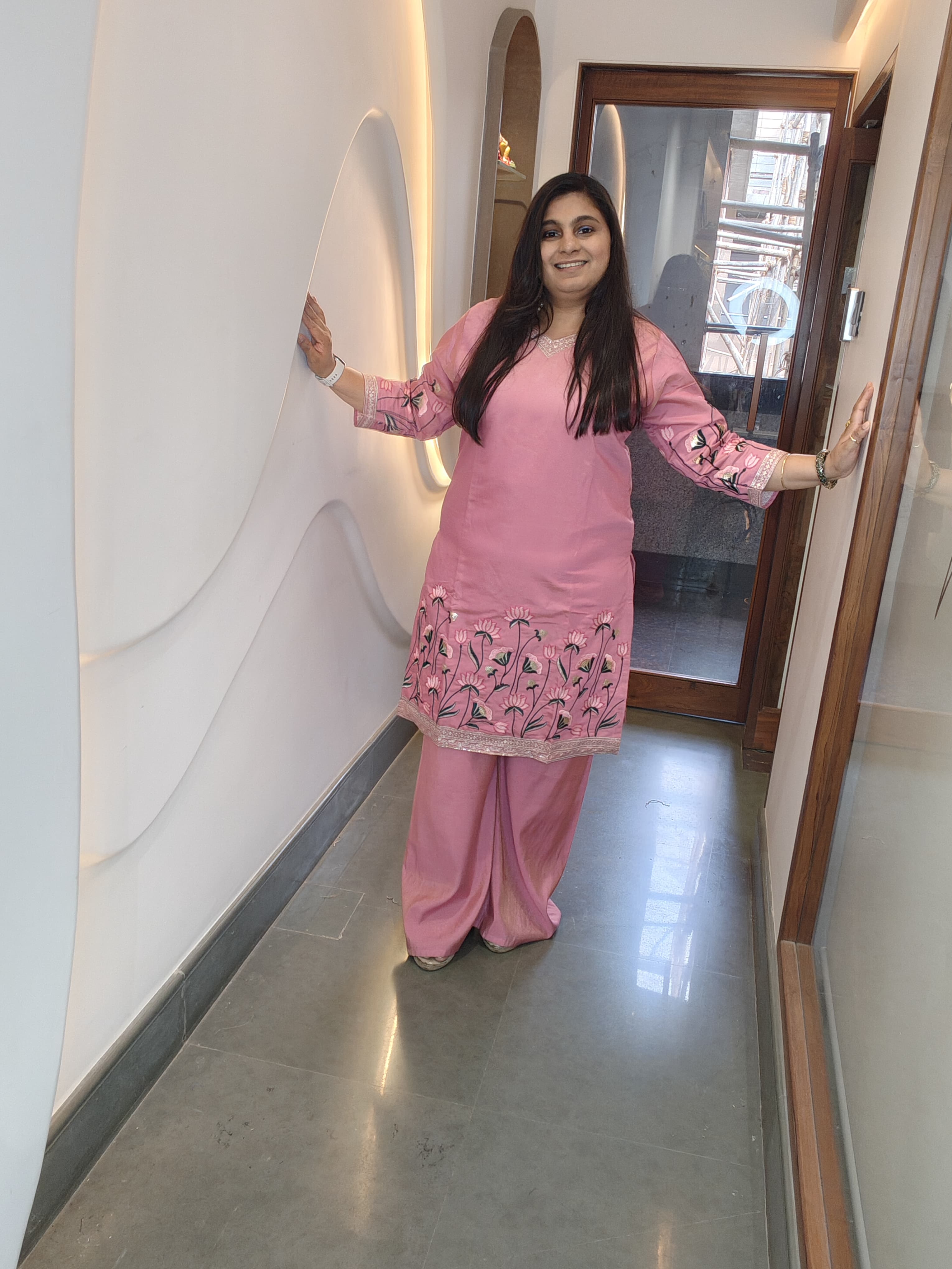 Blush Pink Embroidered Kurta Set – A Feminine Classic with Graceful Detailing