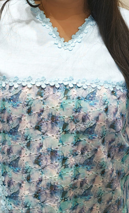 Pastel Blue Floral Kurta Set – Graceful Comfort in Everyday Elegance