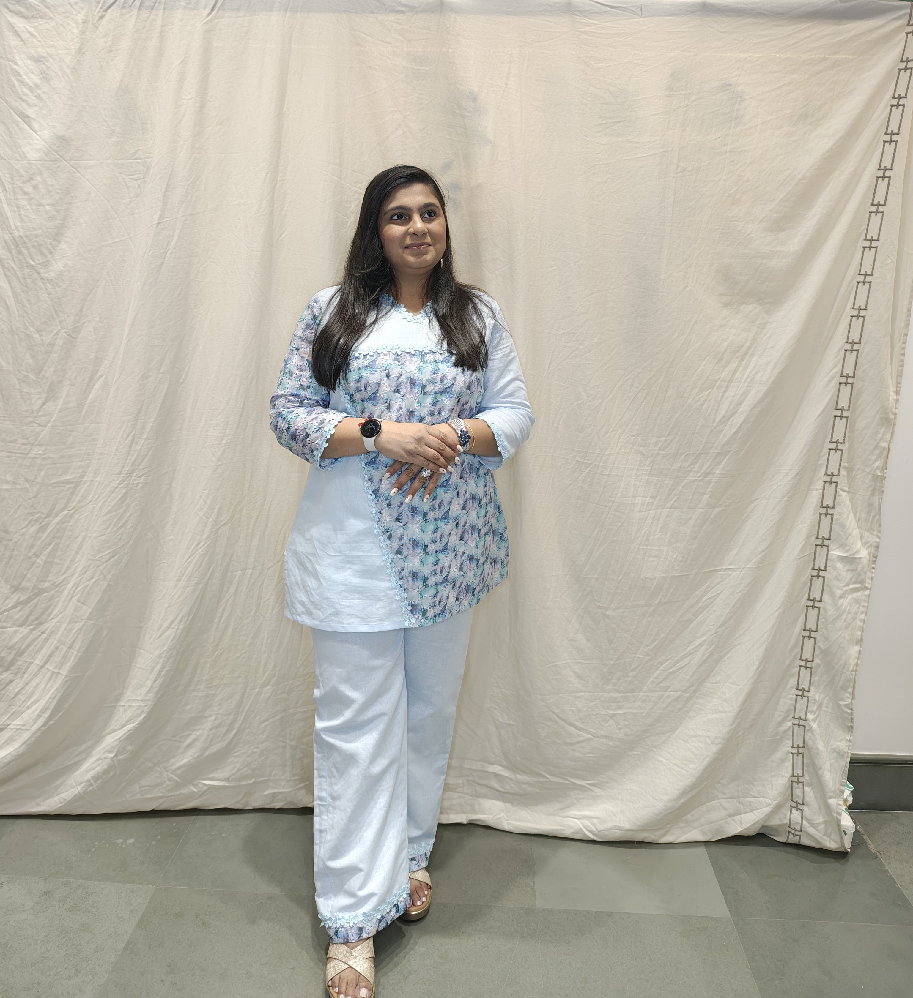 Pastel Blue Floral Kurta Set – Graceful Comfort in Everyday Elegance