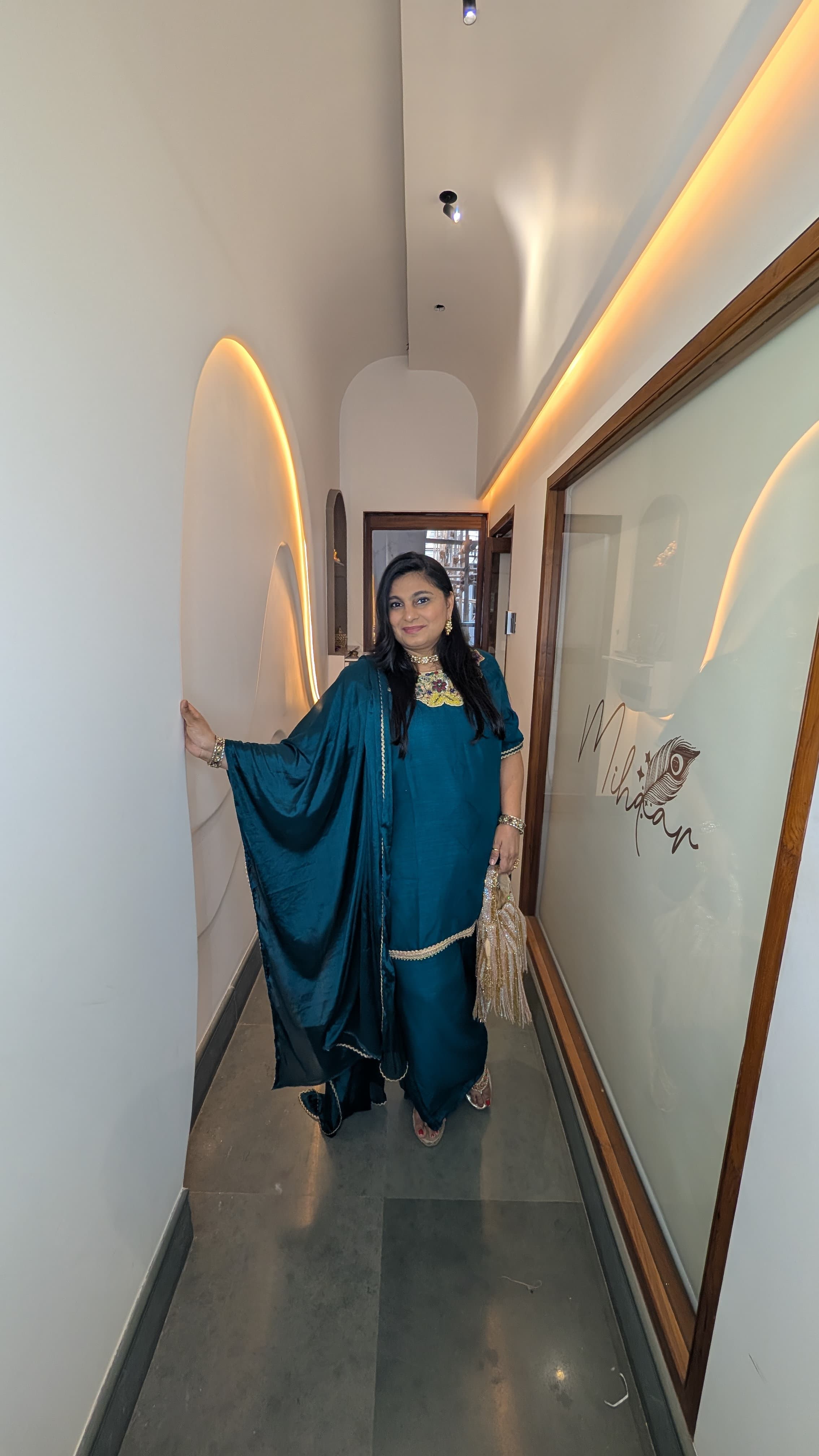 Teal Blue Heavy Embroidered Sharara Set with Dupatta