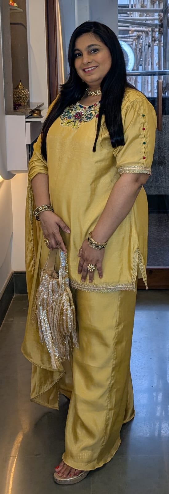 Sunshine Yellow Embroidered Sharara Set with Dupatta