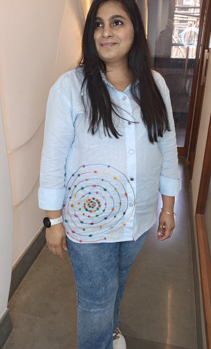White Cotton Embroidered Short Top – Breezy Elegance for Everyday Wear