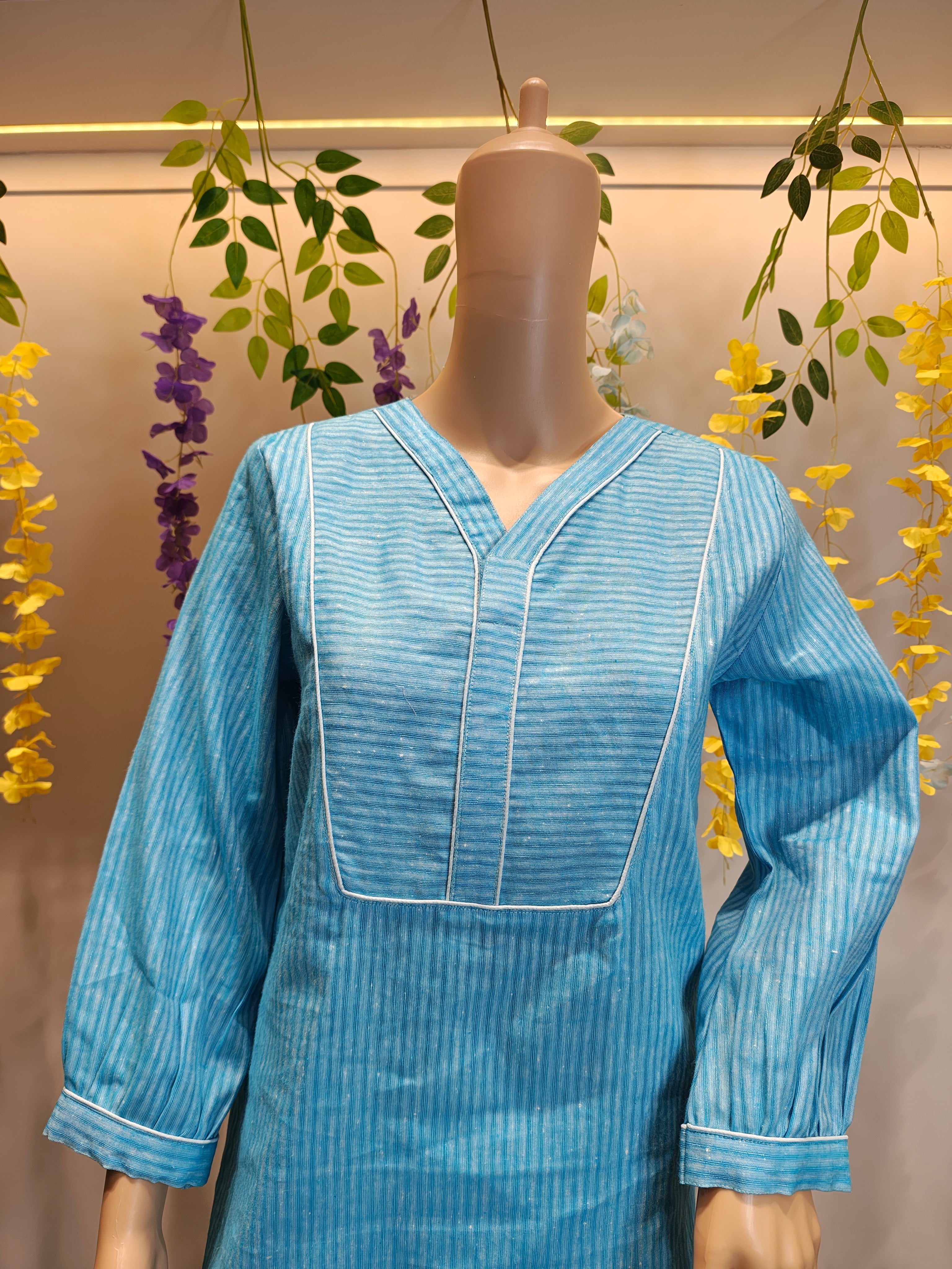 Sky Whisper Short Cotton Top – Breezy, Bright & Effortlessly Stylish